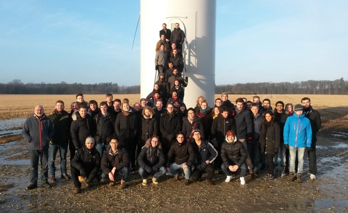 Students from the 2017 edition of Wind farm planning and development at Knuthenborg wind farm on Lolland, Denmark. Photo: Tom Cronin